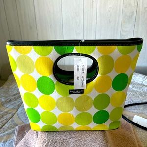 LIKE Kate Spade, brand new never worn pokadot green and yellow pocketbook